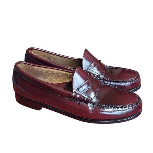 G.H. Bass & Co Weejuns Burgundy Red Larson Leather Penny Loafers Men's - Picture 7 of 16